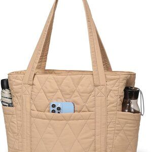 Puffer Tote Bag Women Nylon Shoulder Bag Travel Gym Quilted Lightweight